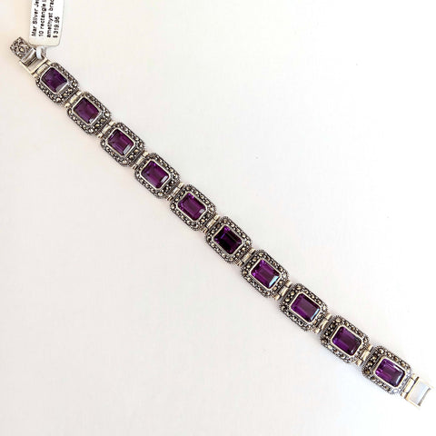 10 rect cabs amethyst link bra 7.25 in.