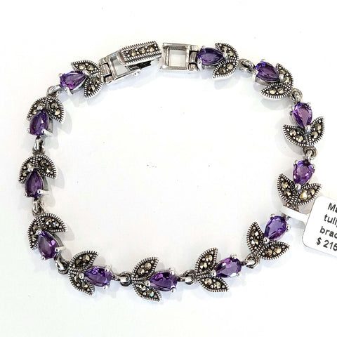 tulip amethyst flower brac 7.25 in.