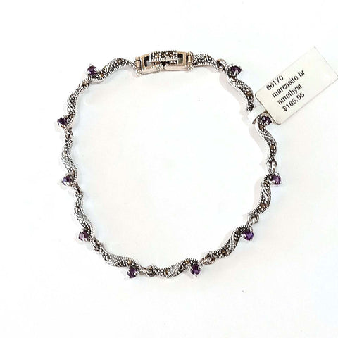 "Eyebrow" Amethyst Bracelet 7.5 in.