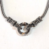 Marcasite Small Circle Bale Clasp Necklace