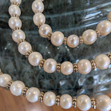 Freshwater Pearl Necklace with Bali Style Beads