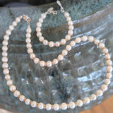 Freshwater Pearl Necklace with Bali Style Beads