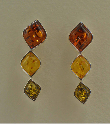rhombus tricolor earrings