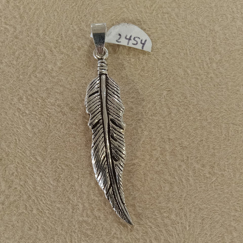 feather oxidized pendant