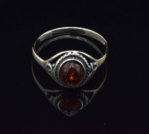 cognac oval rope ring