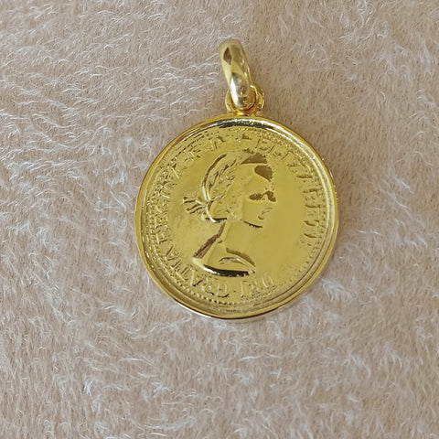 QE II half penny gold plate pendant