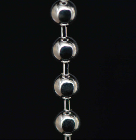 sterling bead ball jewelry chain 4 mm. fine detail