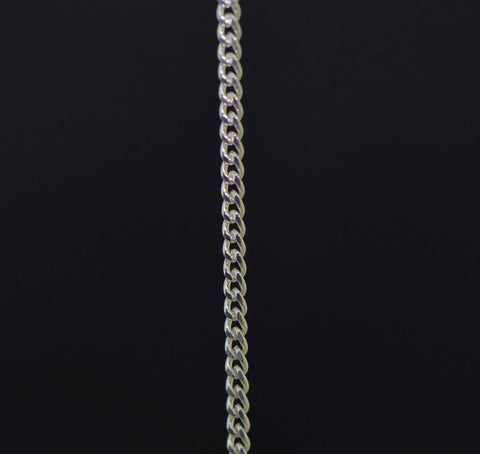 sterling silver curb jewelry chain 1.5 mm. fine detail