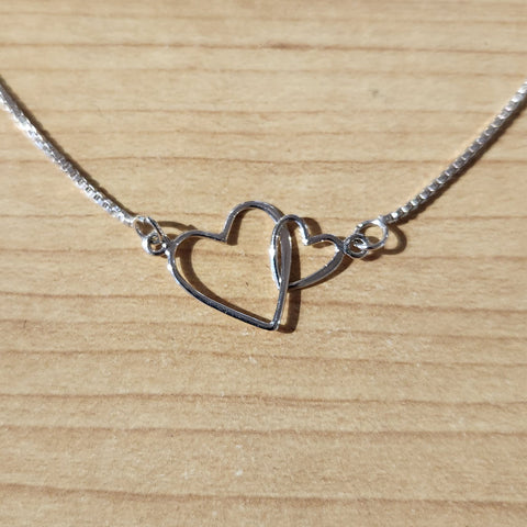 New 925 Sterling Silver Double Ring Heart Necklace Female Clavicle Chain  Simple Temperament Necklace Wedding Jewelry Accessories