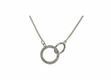 inline chain necklace circle with pave CZs