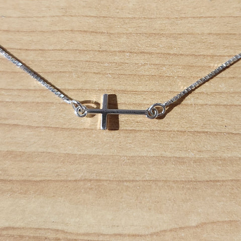 inline necklace sideways cross