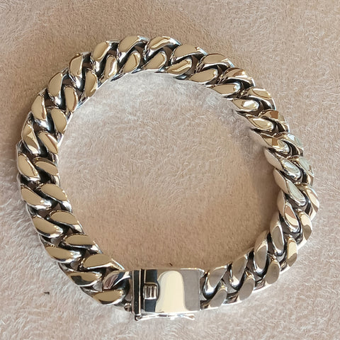 KifKart Exclusive Chain Bracelet Silver Plated Stainless Steel Chain Style Silver  Bracelet For Men Boys Men's