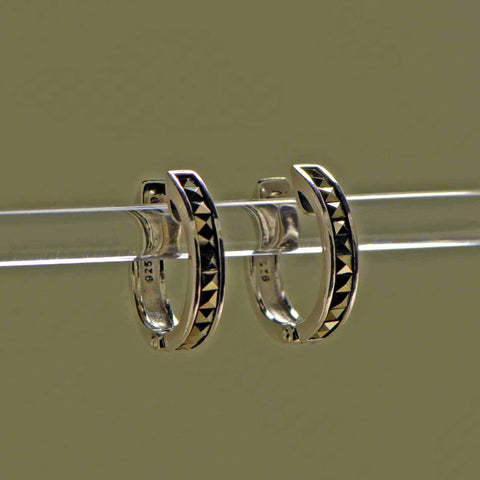 Marcasite endless hoop earrings: small