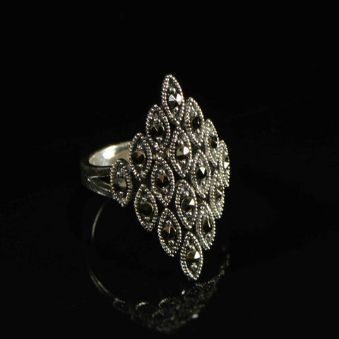 marcasite diamond pointed ring